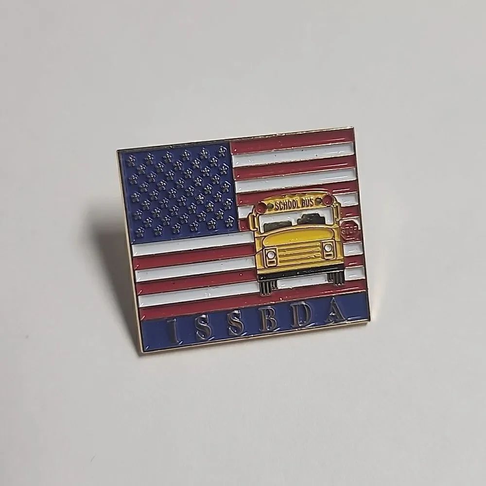 ISSBDA Bus Driver Flag Lapel Hat Pin Patriotic USA